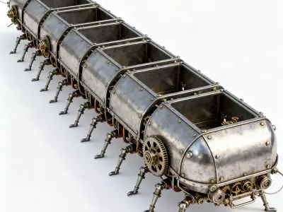 Iron Invertebrate Segmented Crawler 3D Model Low-poly 3D model