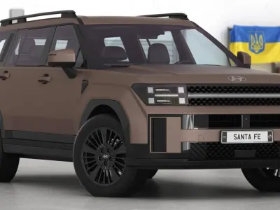 Hyundai Santa Fe 2024 Opening doors and trunk 3D model