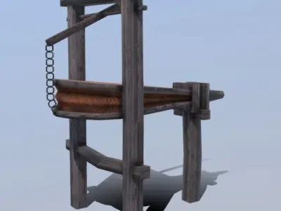 Medieval Bellows Low-poly 3D model