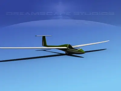 Venture Sailplane Low-poly 3D model 8