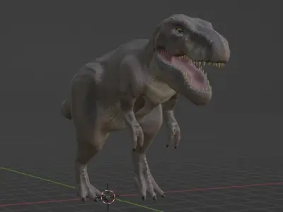 Tyrannosaurus rex Low Poly Textured and Rigged Low-poly 3D model