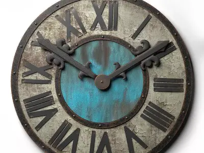 Wall Clock Loft Style 80 3D model