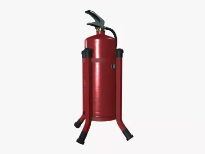 Foam fire extinguisher with stand Low-poly 3D model