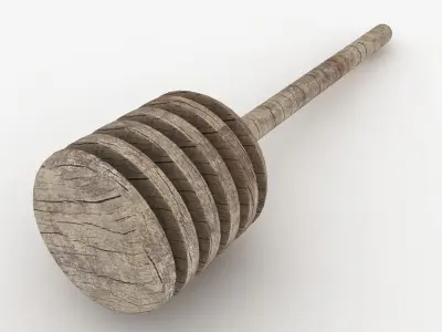 Honey Dipper Old and Antique Low-poly 3D model