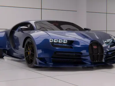 Bugatti chiron full rigged Low-poly 3D model