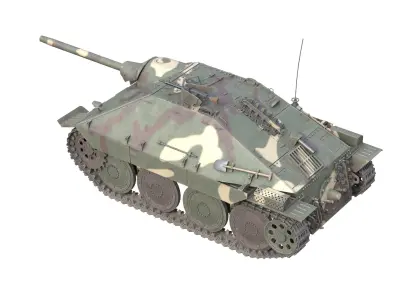 Hetzer Jagdpanzer 38 Light tank destroyer Low-poly 3D model