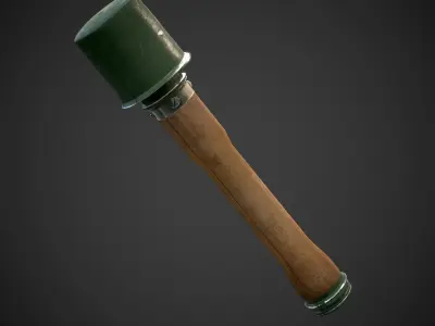Stielhandgrenade grenade launcher Low-poly 3D model