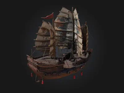 Pirate Brigantine  The Fearsome Seafaring Raider Free 3D model