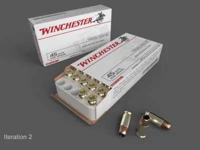 Ammunition Box 45 ACP  Low-poly 3D model