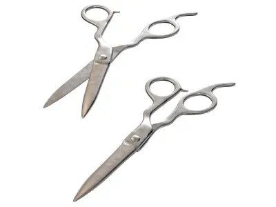  Kasho Metal Scissors for a hairstyle 3D model