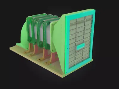 Turbine Array Design  Engineered Precision for Power  3D model