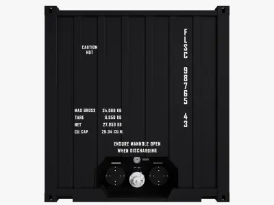 20 ft Bitumen Box Container 3D model