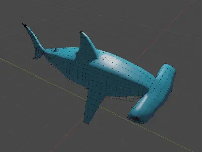 Hammerhead shark Low poly 3D model