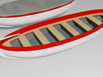 Classic Lifeboat Low-poly 3D model