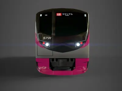 KEIO 5000 Commuter Train 3D Model Optimized-poly Low-poly 3D model