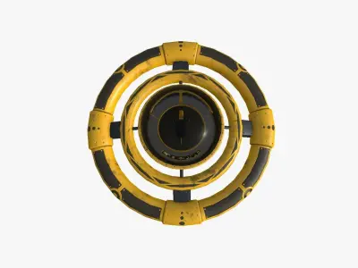 Alien Spaceship UFO E08 Yellow Dirt - Sci Fi Spacecraft Design Low-poly 3D model