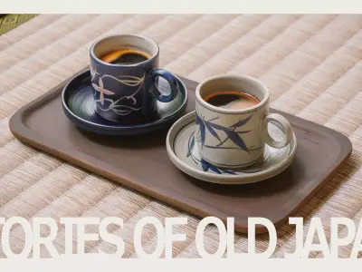 Japanese Two-Tone Demitasse Cup Set Low-poly 3D model