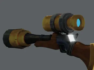 Shakabula gun with light Low-poly 3D model