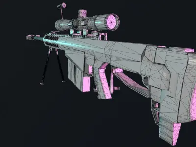 m82a1 sniper rifle Free low-poly 3D model