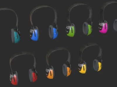 Hearing Protection - Earmuffs Low-poly 3D model