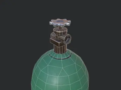 Oxygen Cylinder Low-poly 3D model