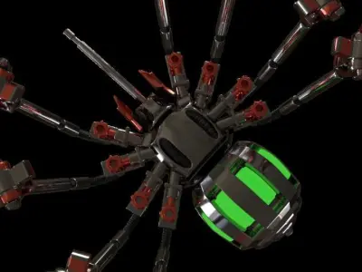 Robot Tank Spider Free low-poly 3D model