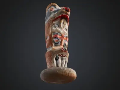 Haida Totem - Low-poly 3D Model with PBR and 2K Textures Free 3D model