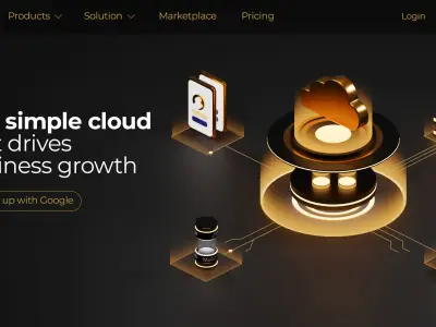 Isometric Cloud Computing for Landing Page 3D model