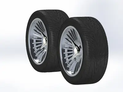 Set of wheels Schott Stingray D Concave 20inch for scale model 3D print model
