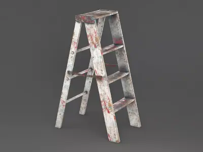 Painter ladder lowpoly Low-poly 3D model
