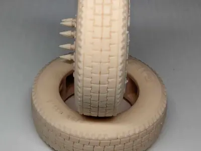 Semi truck and trailer tires 22-5 inch Oregon Interstate tire 3D print model
