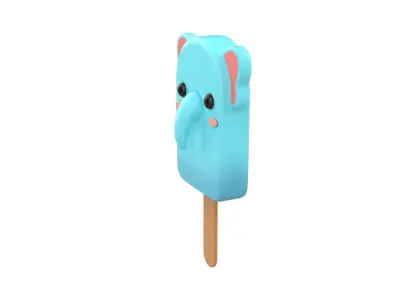 Cartoon Elephant Ice Cream Cute  Low-poly 3D model