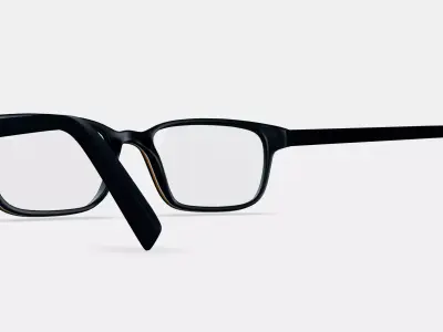 Crane Low Bridge Fit Eyeglasses in Black Matte Eclipse 3D model