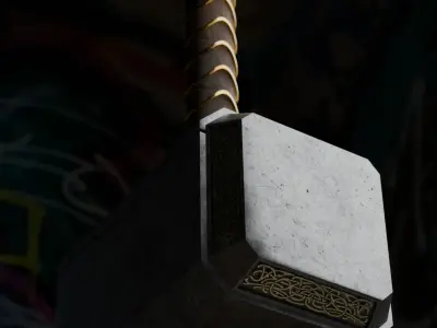 Thor Hammer Low-poly 3D model purchase