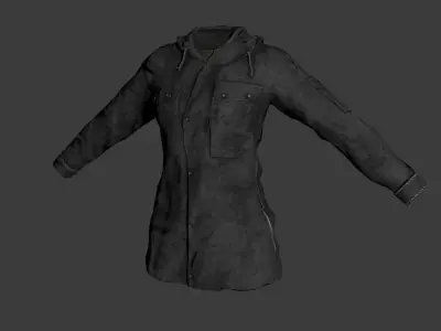 Game-Ready Military Parka with 9 Color Variants Low-poly 3D model