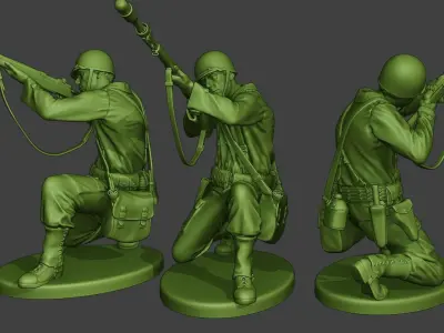 American soldiers ww2 Pack A10 3D print model