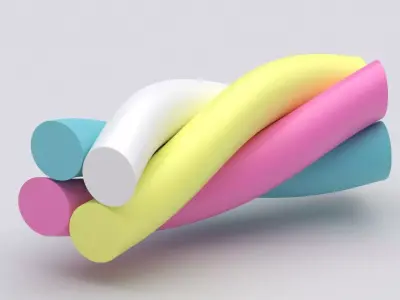 marshmallows twists 01 3D model