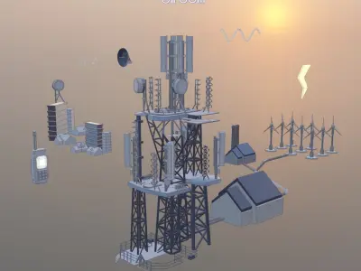 Cell Tower Kit 3D model