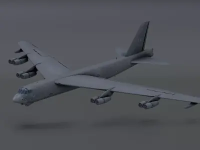 B52 Bomber - photorealistic Low-poly 3D model