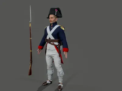 Napoleon soldier Low-poly 3D model purchase