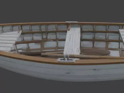 Wooden Boat 3d Model Small Boat Fish Boat 3D model