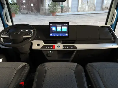 Truck BYD ETM6 Blue Rigged for Maya 3D model