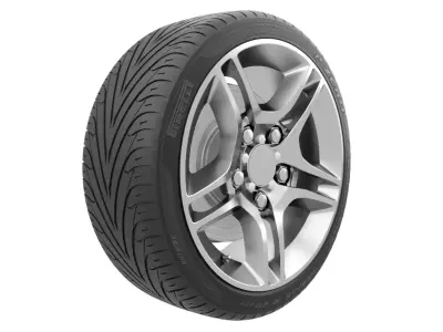 Realistic Tire Wheel 16 3D model
