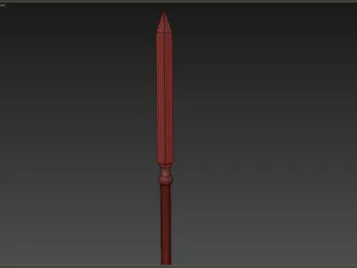 Medieval Spear Low-poly 3D model 7