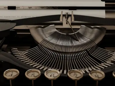 Typewriter animated to any text you type - geometry nodes 3D model