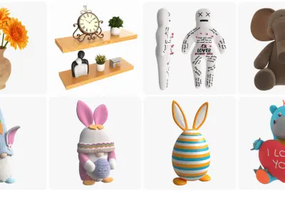 Teenager room decorations 3D model