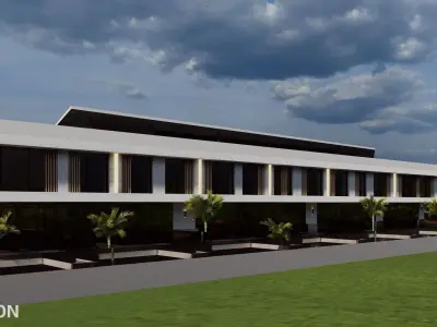 Modern Commercial Building 3D Model 3D model
