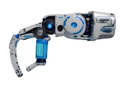 Cybernetic Arm with Glowing Joints 3D model