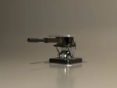 Sentry gun Low-poly 3D model purchase