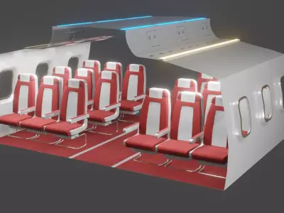 Airplane Interior  Low-poly 3D model